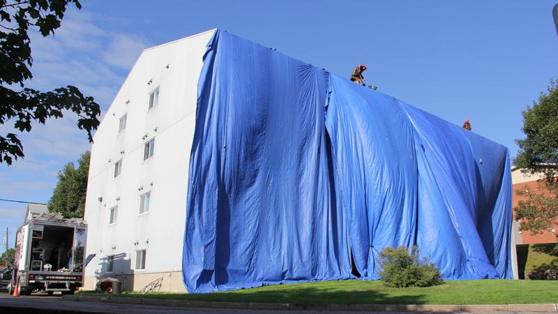 Protection de bâtiment pour réfection de toiture