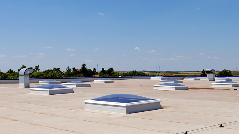 Toiture en membrane TPO